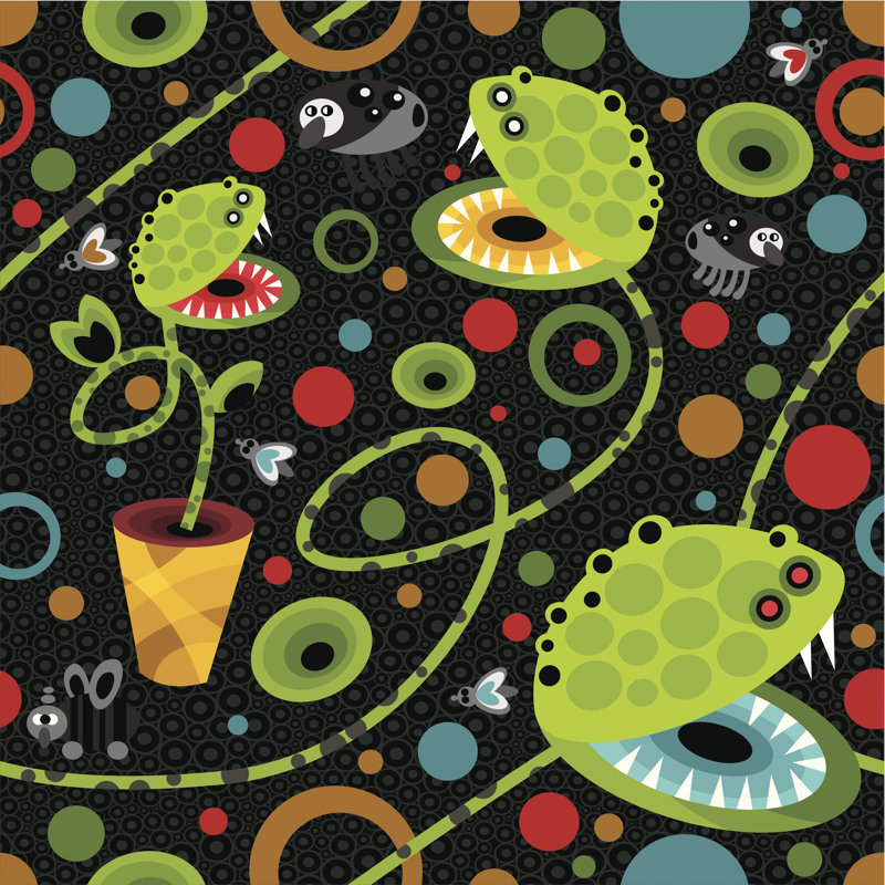 Rhineland Plant Monsters Texture - Wrapped Canvas Print, 51cm H x 51cm W x 3.8cm D