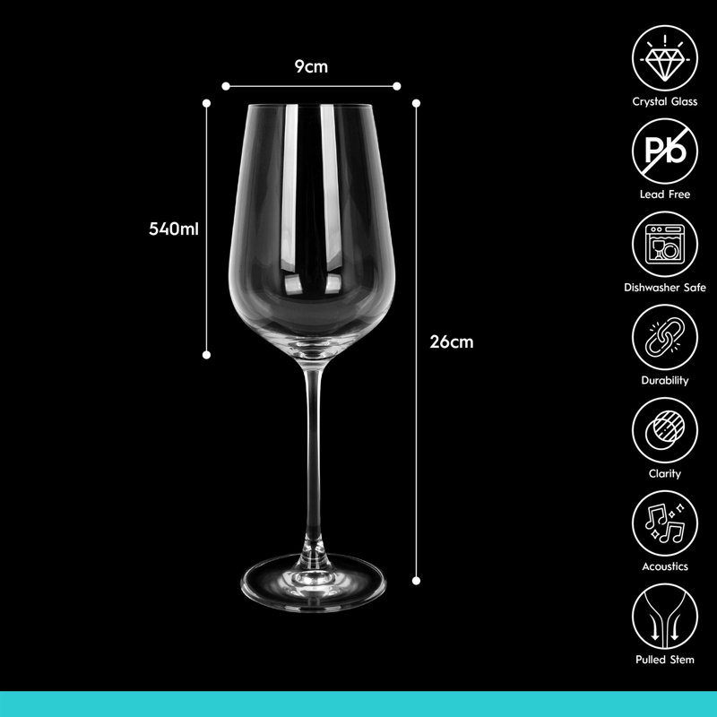 Argon Tableware Knightsbridge Crystal Rosé Wine Glasses, Set of 24