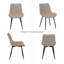 Ensemble de 4 chaises de salle à manger rembourrées modernes avec dossier rembourré et pieds en métal
