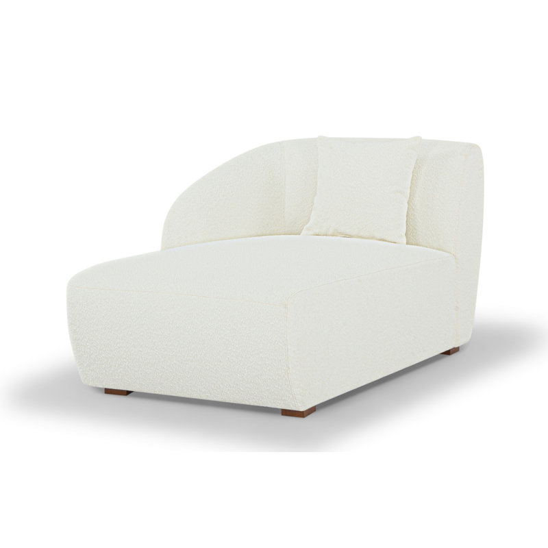 Chaise modulaire moderne Jainie, Pacha, Orienté à gauche (vu de face), Bouclé performance blanc cassé