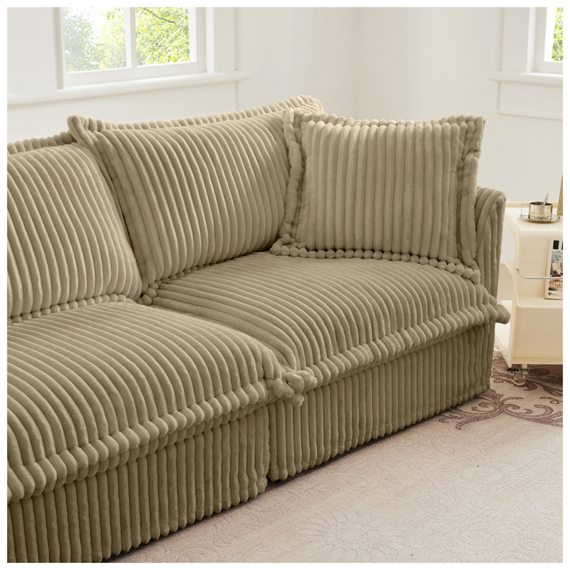 Canapé à 3 places Urban Velours l 120 po x P 33 po x H 34,6 po