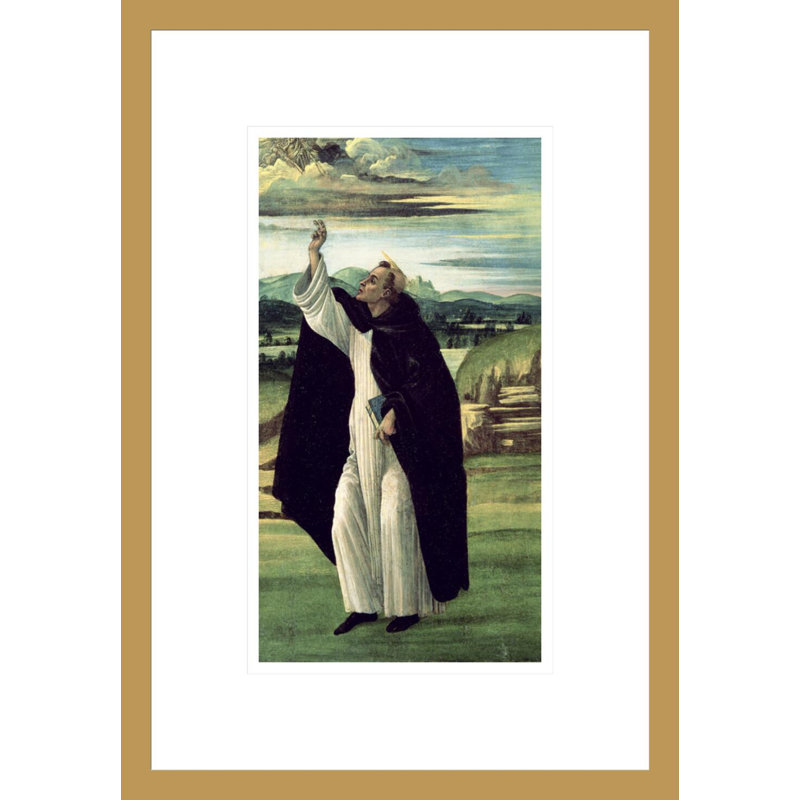 St. Dominic par Sandro Botticelli - Estampe numérique encadrée, H 16,75 po x l 11,67 po