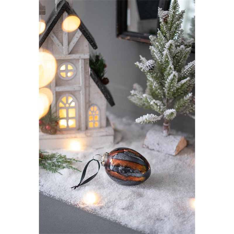 Ornement boule de Noël en forme d'œuf 3 po x 3 po x 4,3 po