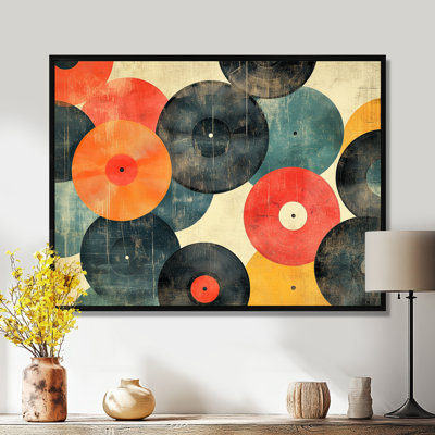 Midcentury Music Canvas, Retro Vinyl Wall Art, Dejahnae