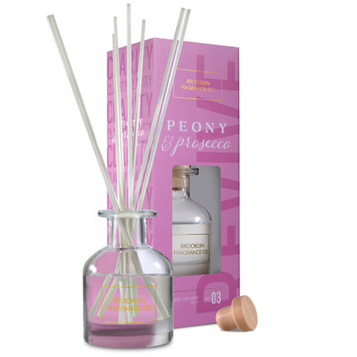 Brooklyn Fragrance Co. Aroma Diffuser - Long Lasting Premium Fragrance - Air Fresheners For Home Peony & Prosecco Scents- Reed Diffuser For A Large Room - 100ml