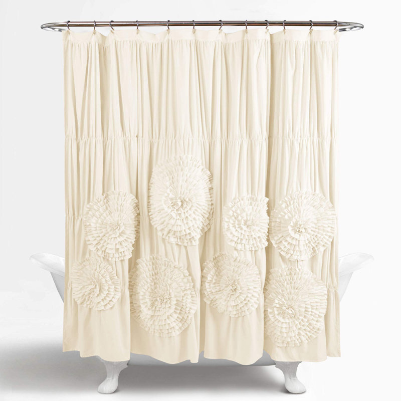 Byars Polyester Shower Curtain, Ivory