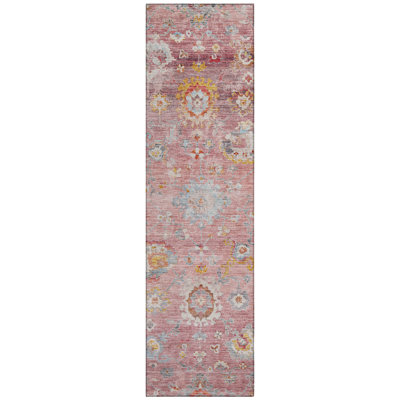 Sofia Pink Washable Indoor-Outdoor Rug - 