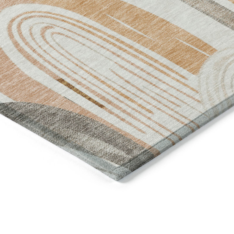 Machine Washable Indoor/Outdoor Claudian ACN1591 Ivory Rug, Rectangle 10' x 14'