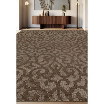 Tapis rectangulaire en graphite / brun