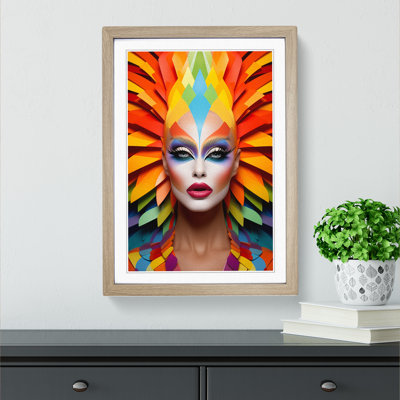Drag Queen Colour Field 1 Piece Single Picture Frame Wall Art