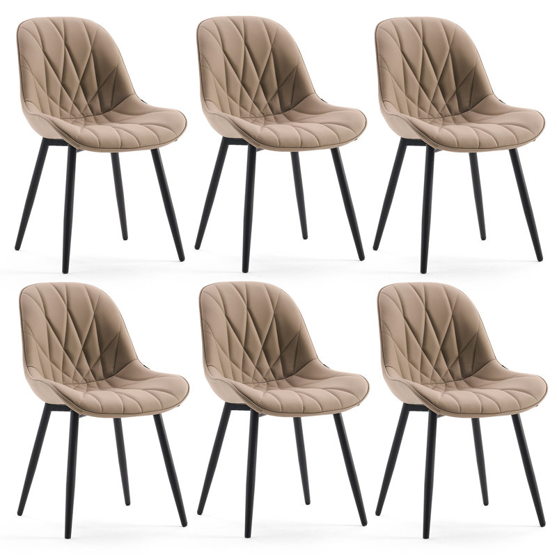 Chaise d'appoint rembourrée en similicuir Chardee, Kaki