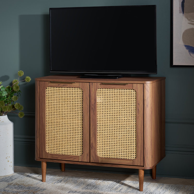 Meuble télé compact 2 portes Brey, Noyer