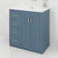 Meuble-lavabo 30 po avec lavabo, meuble-lavabo en bois massif avec 3 tiroirs-1370276677