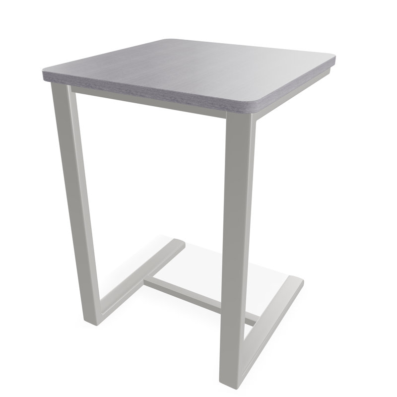 Outdoor Square Side Table, Gray/Snow