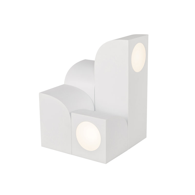 Lampe de table à DEL en gypse 9 po, Blanc
