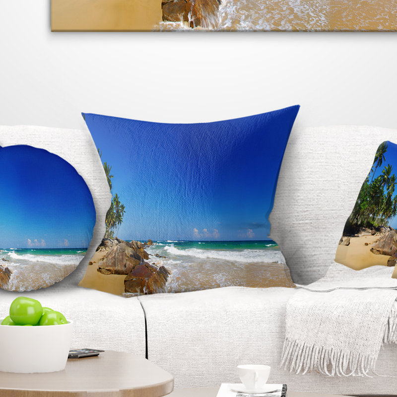 Coussin de paysage tropical, 16 po x 1 po, Coussin décoratif