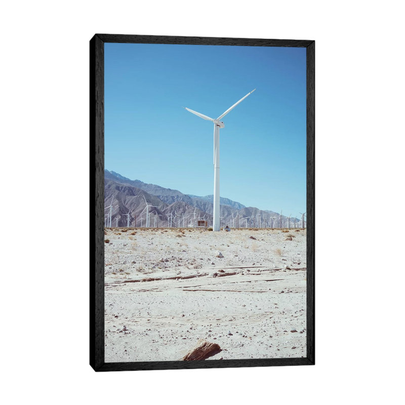 Palm Springs Windmills III by Bethany Young - Print on Canvas, Black Framed, 152.4cm H x 101.6cm W x 3.81cm D