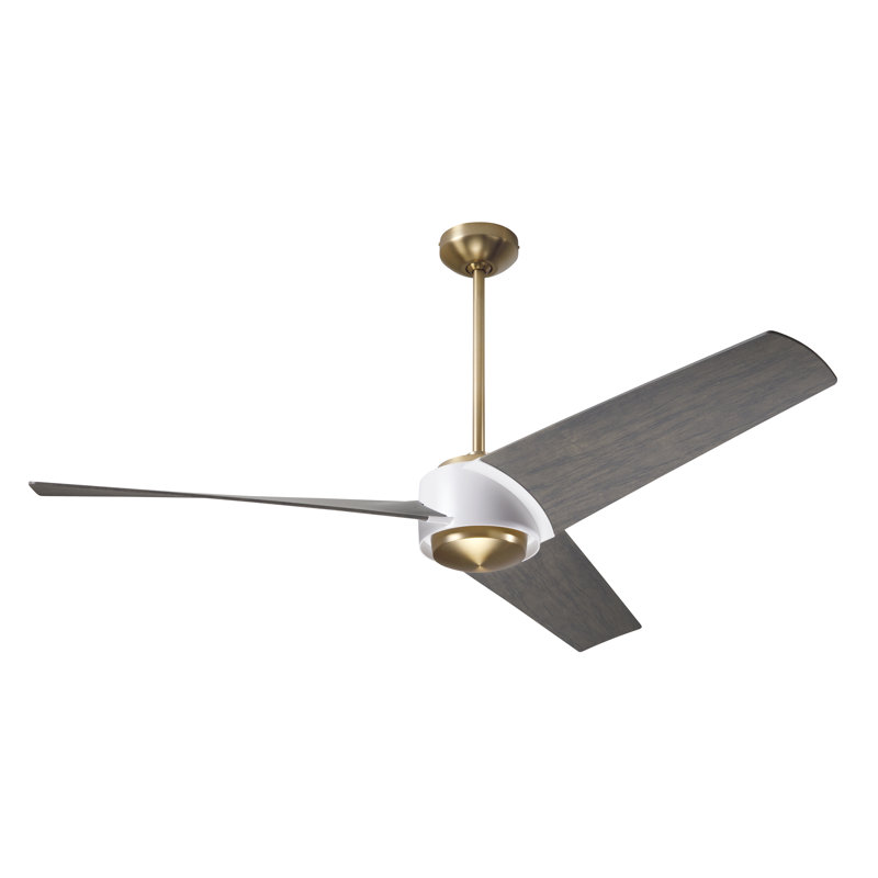 Ambit 56'' Ceiling Fan, Graywash, Satin Brass/Matte White, Wall/Remote Combo Controls