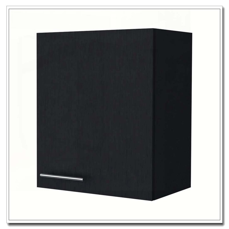 Armoire murale noire avec 1 porte, Noir