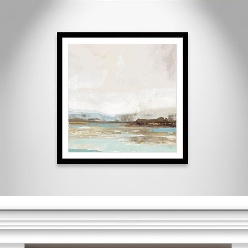 «Vibrance of Blue Print» par Allison Pearce, Cadre noir, H 37,5 po x l 37,5 po