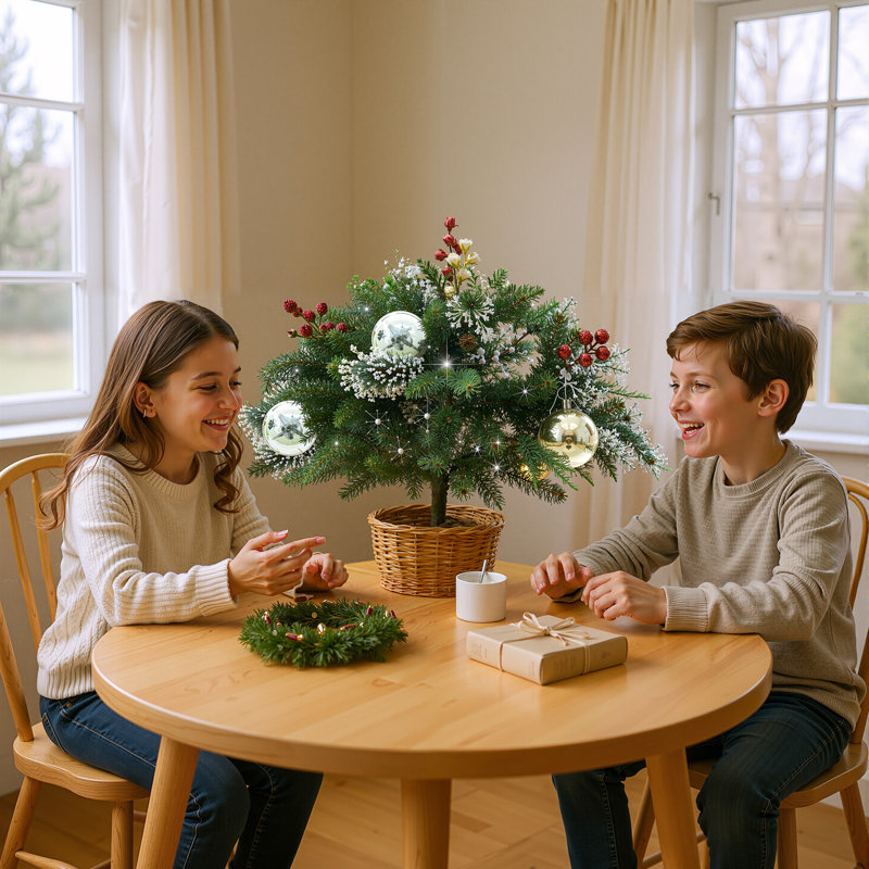 Paquet de 2 arbres à piquets de Noël pour l'extérieur - décoration de jardin