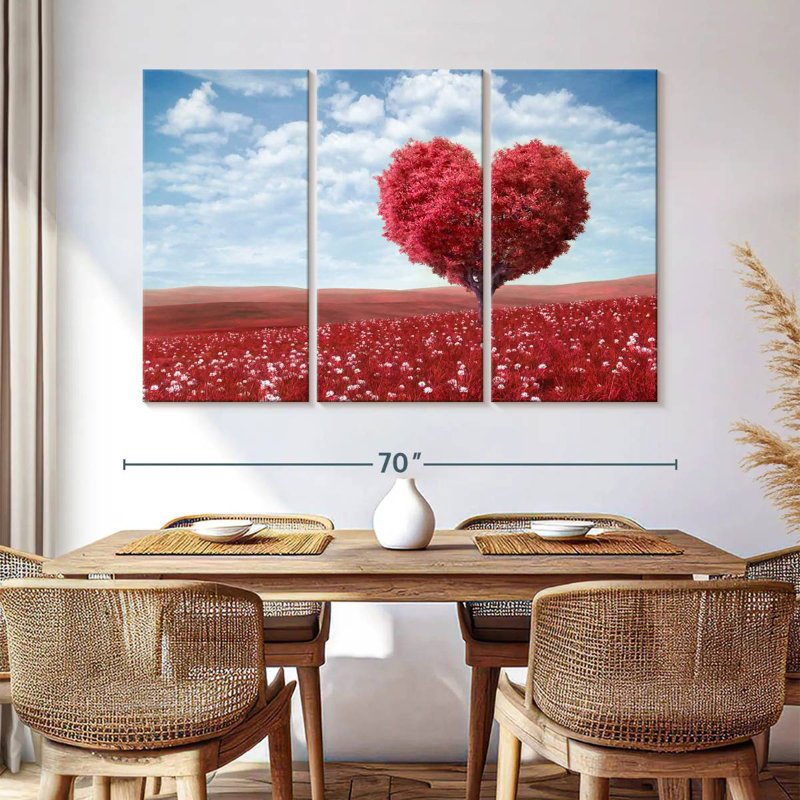 Cœur d'arbre rouge Harnek, H 42 po x l 65 po