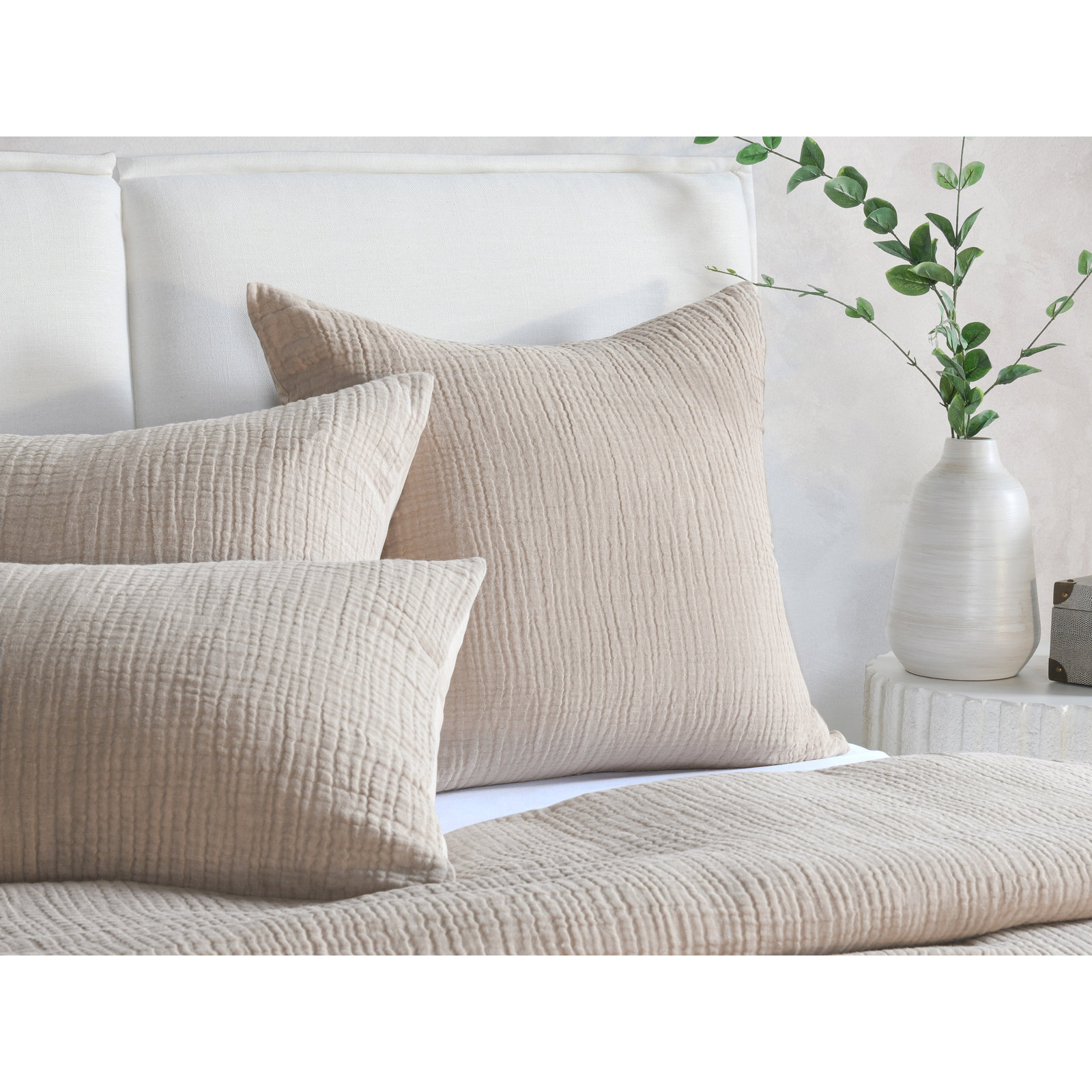 Daila Linen Blend Shams, Euro, Brown
