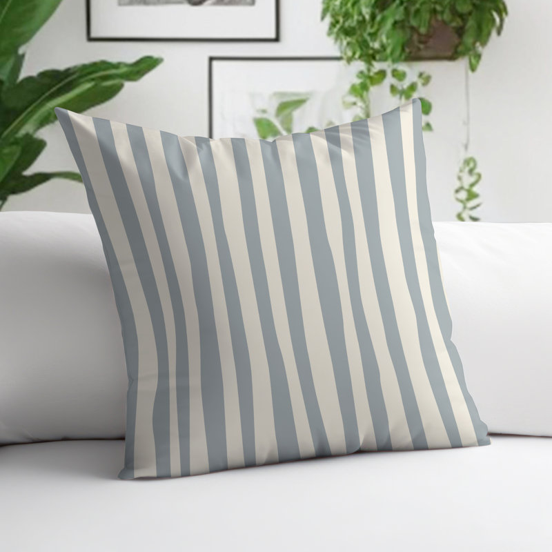 Coussin décoratif réversible Malone, Gris / Blanc cassé, H 19 po x l 19 po