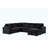 Modern 123"W Black Corduroy Sleeper Sectional Sofa With Right-Facing Storage Chaise And Throw Pillows-1695426592