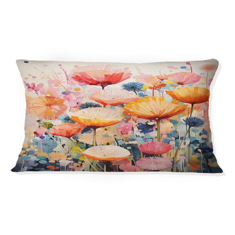 Coussin Coral Whimsical Botanical Wilds II - Abstract Botanicals