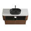 Meuble-lavabo 48 po avec lavabo ovale en céramique noire et porte-serviettes-133403934
