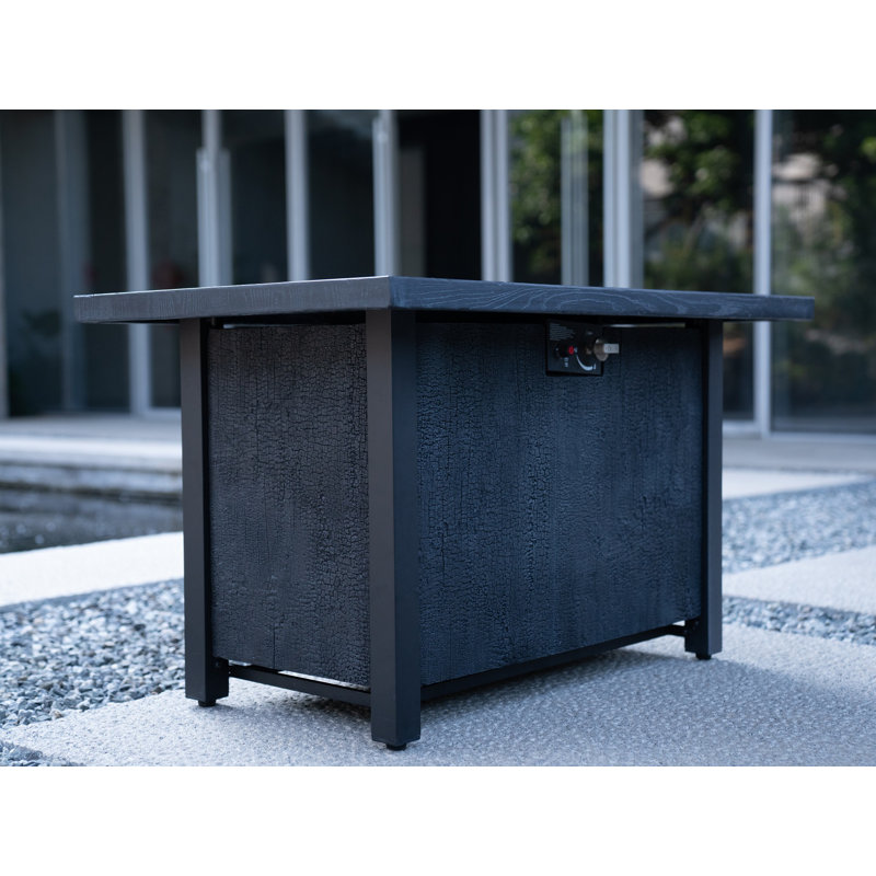 Table de foyer d'extérieur, Noir, noir, noir, noir, H 25 po x l 27,36 po x P 43,7 po