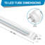 22W 2200LM, ampoules DEL T8 4FT, base G13 / à deux broches, couvercle transparent-70558533