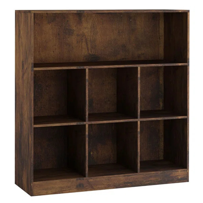 Thorntown 94cm H x 88cm W Cube Bookcase, Rustic Brown