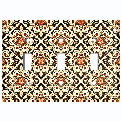 Patterned 3 - Gang Toggle Light Switch Standard Wall Plate