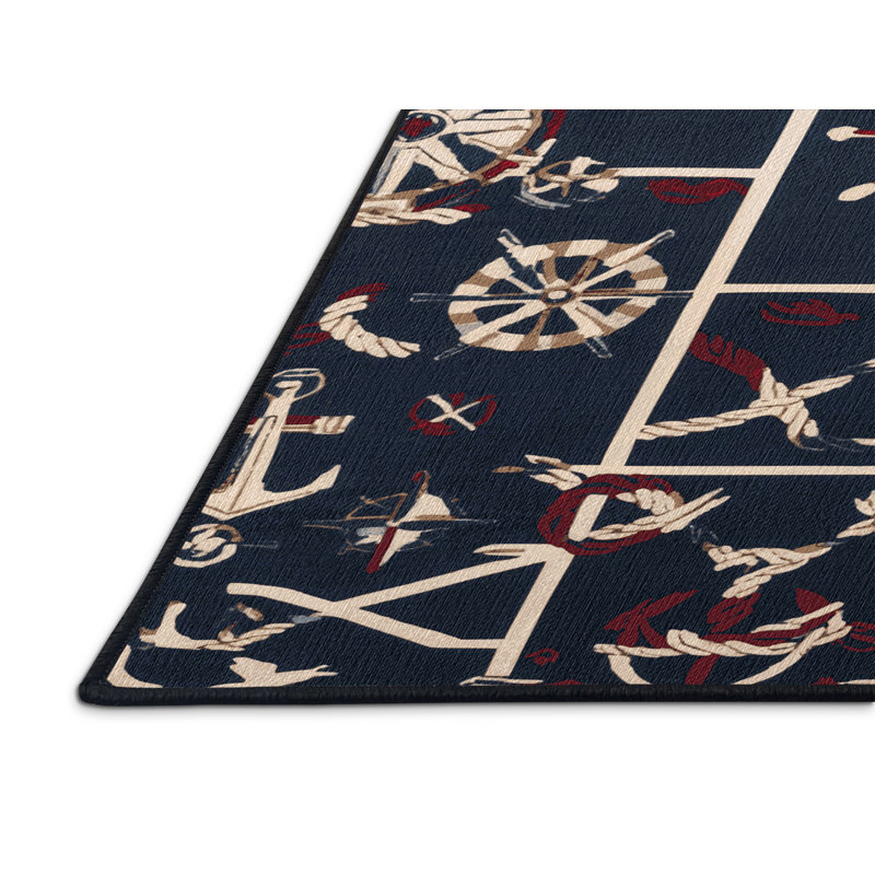  Tapis bord de mer lavable Modern, Rectangulaire 2 pi x 3 pi