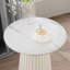  Table de bout ronde à piédestal en marbre et bois massif-1322329269
