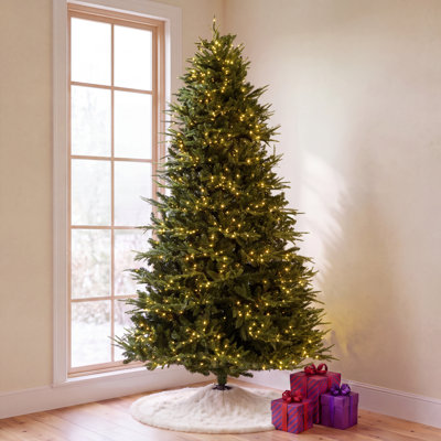 Pre Lit Multicolor LED Green Conical Artificial Christmas Tree