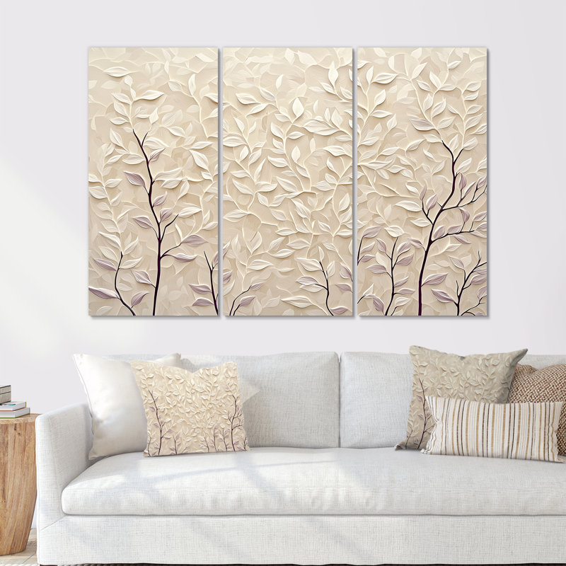 «Beige Woods Forest Landscape II», ensemble d'art mural paysage de forêt, H 40 po x l 60 po, Ne s’applique pas
