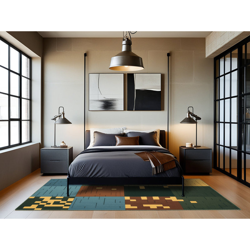Tapis Earth Grid Harmony, Rectangulaire 8 pi x 12 pi