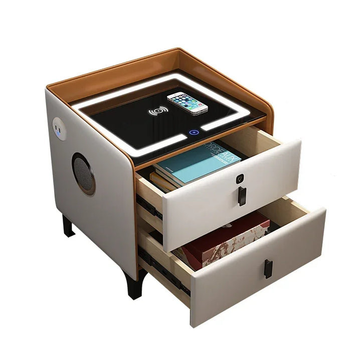 Claritza 19.68cm W Manufactured Wood Bedside Table, Orange