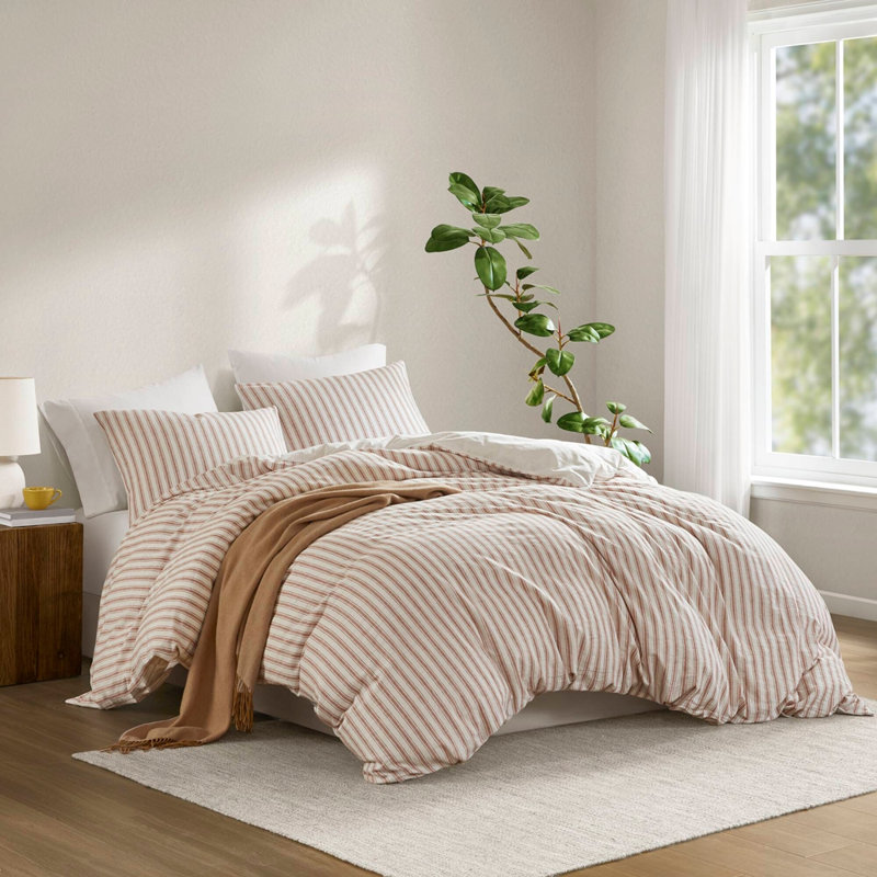 Ensemble de couette pour grand lit 3 pièces terre cuite