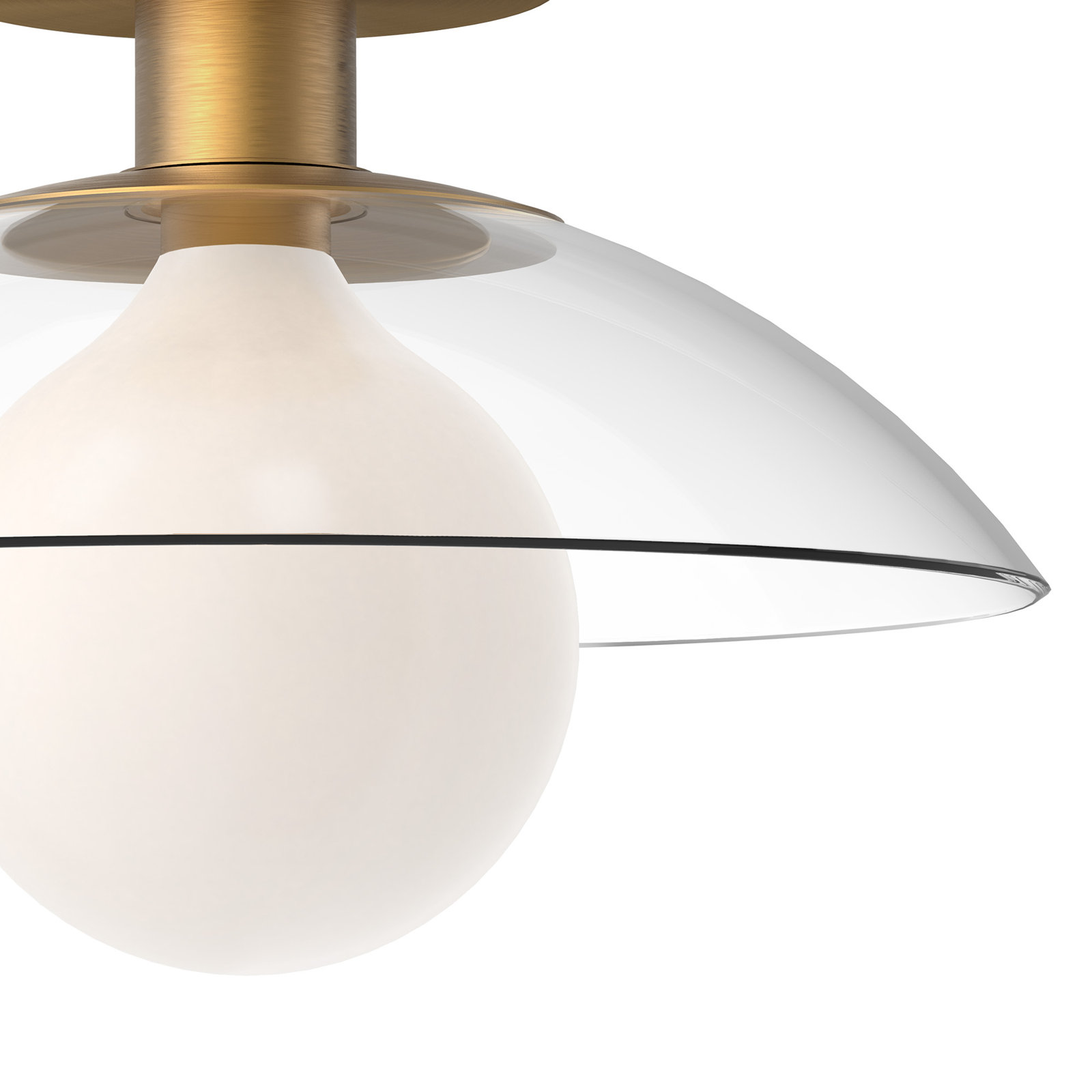 Finola Single Light Glass Semi Flush Mount, Aged Gold
