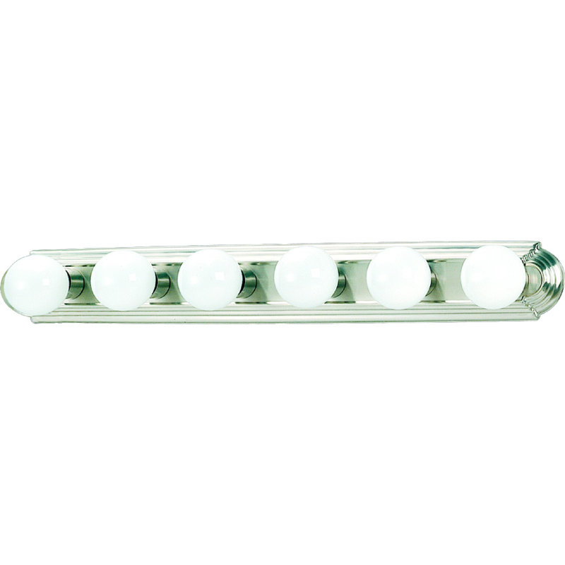 Ermino 6-Light Indoor 36"W Brushed Nickel Wall Mount Vanity Light Bath Bar, Brushed Nickel