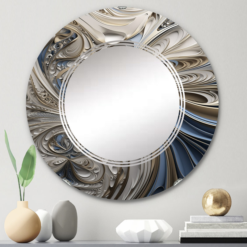 Elberson - Miroir mural moderne rond, 24 po x 24 po