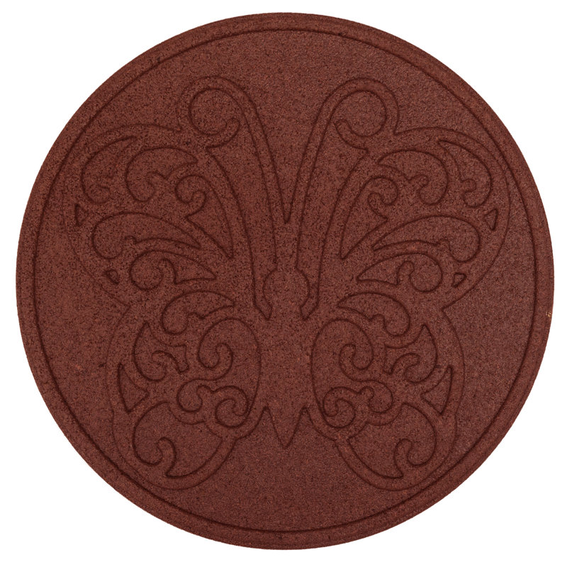 STEPPINGSTONE-BUTTERFLY Rubber Stepping Stone, Red
