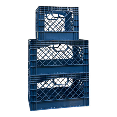 Juggernaut Storage Milk Crate Bundle 2-24qt and 1-16qt