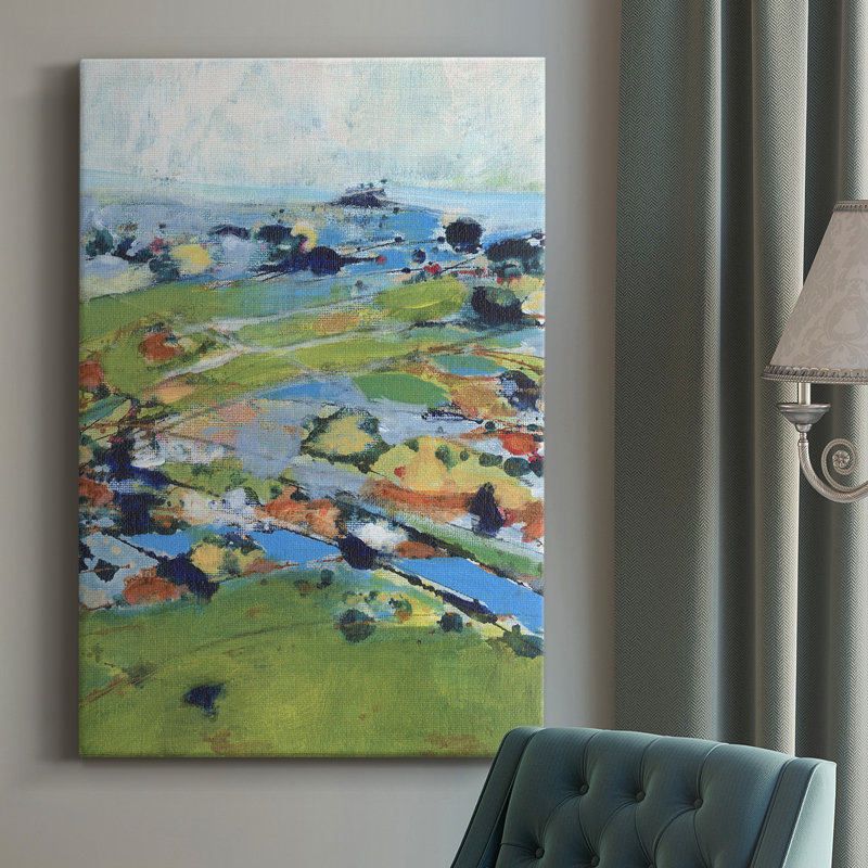 - Peinture sur toile tendue, H 18 po x l 12 po x P 1 po