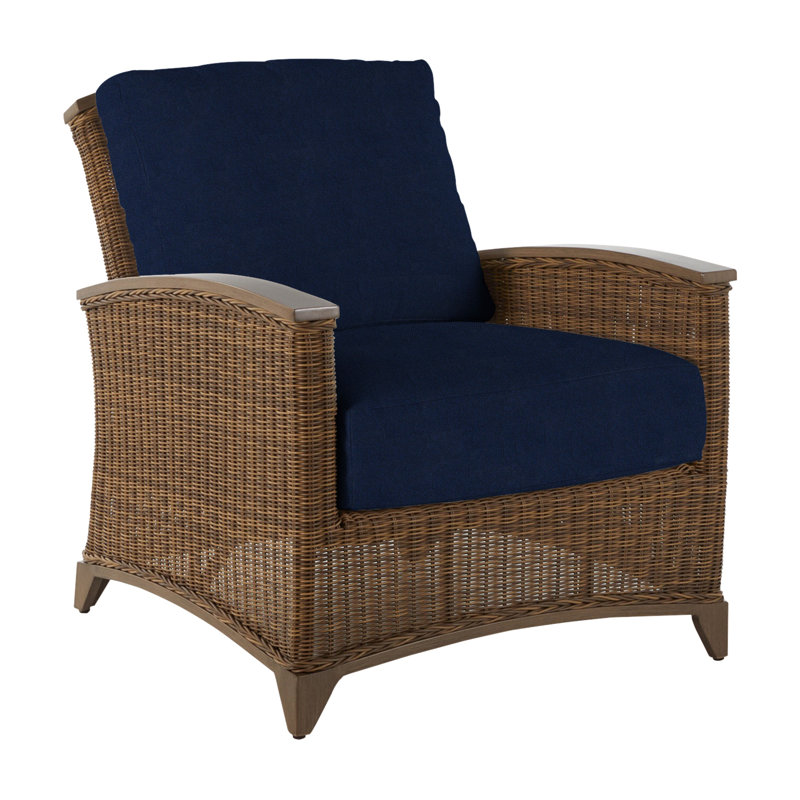 Astoria Woven Lounge Chair, Raffia/Oak, No Welt, Indigo Velvet