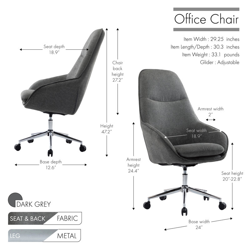 Fauteuil de direction moderne Modern Office, Gris foncé